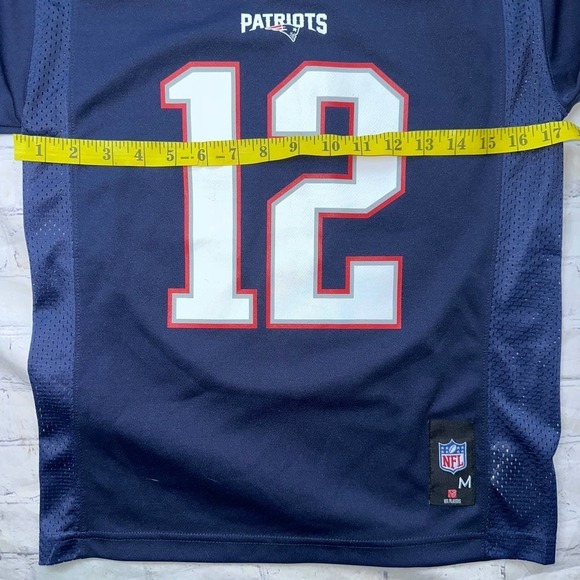 NWOT Youth Med (10/12) NFL Players Team Apparel Brady #12 SS Football Jersey - Picture 8 of 9